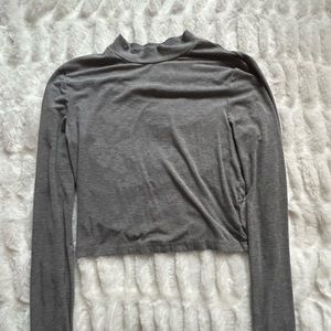 tight grey long sleeve